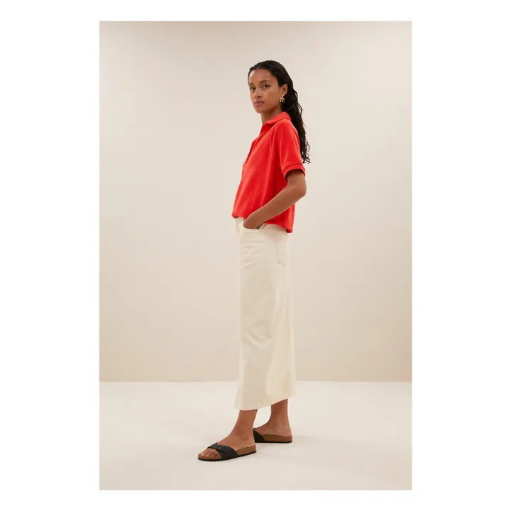 Camiseta Polo Harper Slub | Rouge coquelicot- Imagen del producto n°4
