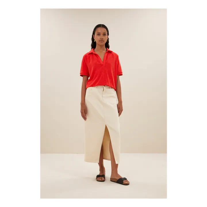 Camiseta Polo Harper Slub | Rouge coquelicot- Imagen del producto n°1