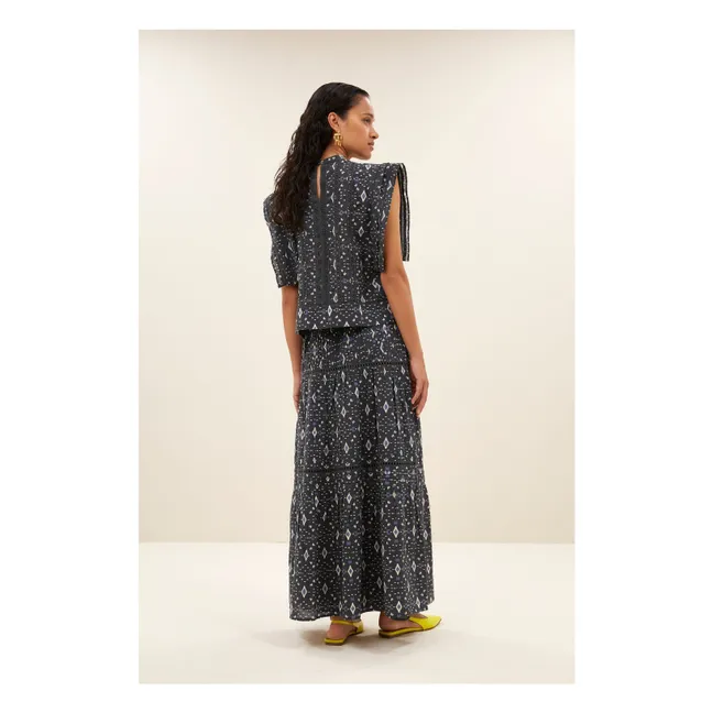 Blusa Xena Ikat | Azul Noche