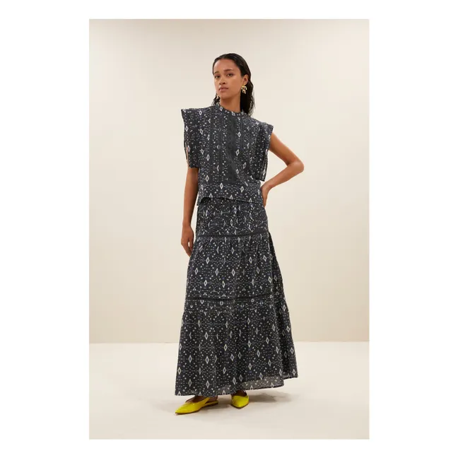 Xena Ikat Bluse | Nachtblau