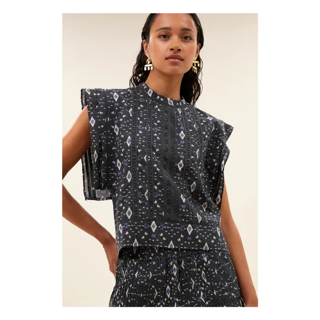 Xena Ikat Bluse | Nachtblau