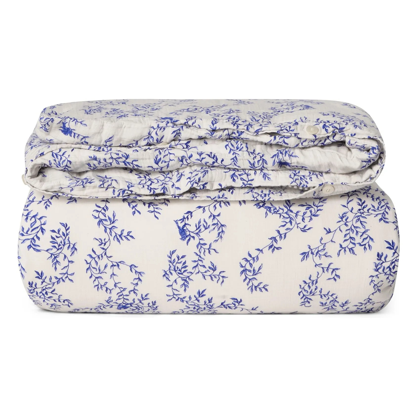 Garbo&Friends Cobalt Comforter Cover Jardim In Cotton Muslin