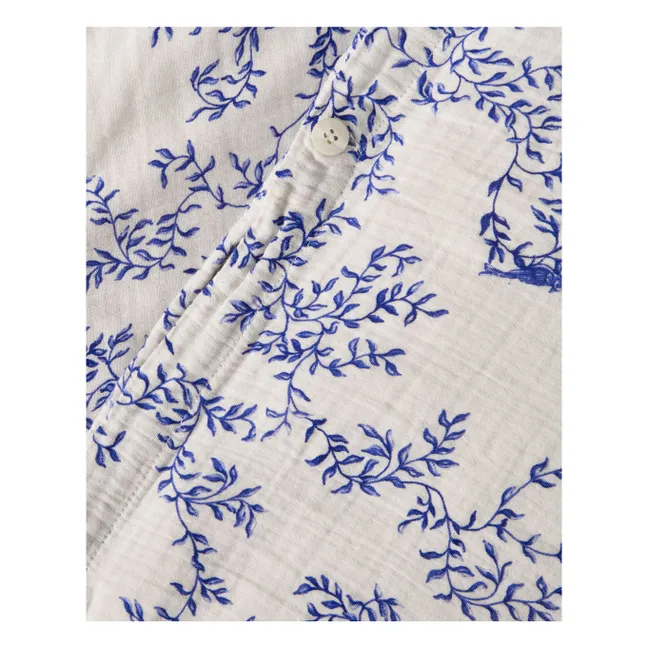 Funda nórdica Jardim en muselina de algodón | Cobalto