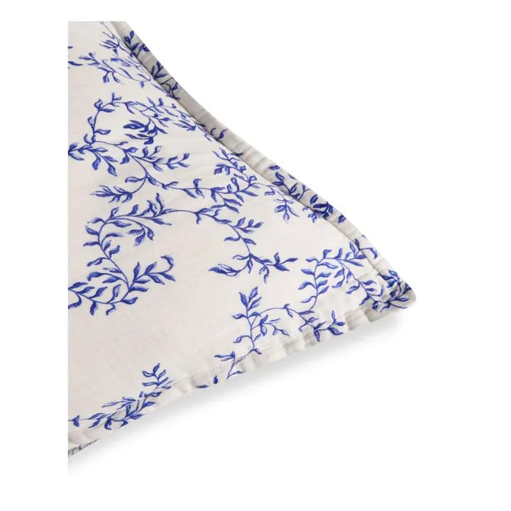 Taie d'oreiller Jardim en mousseline de coton | Cobalt- Image produit n°3