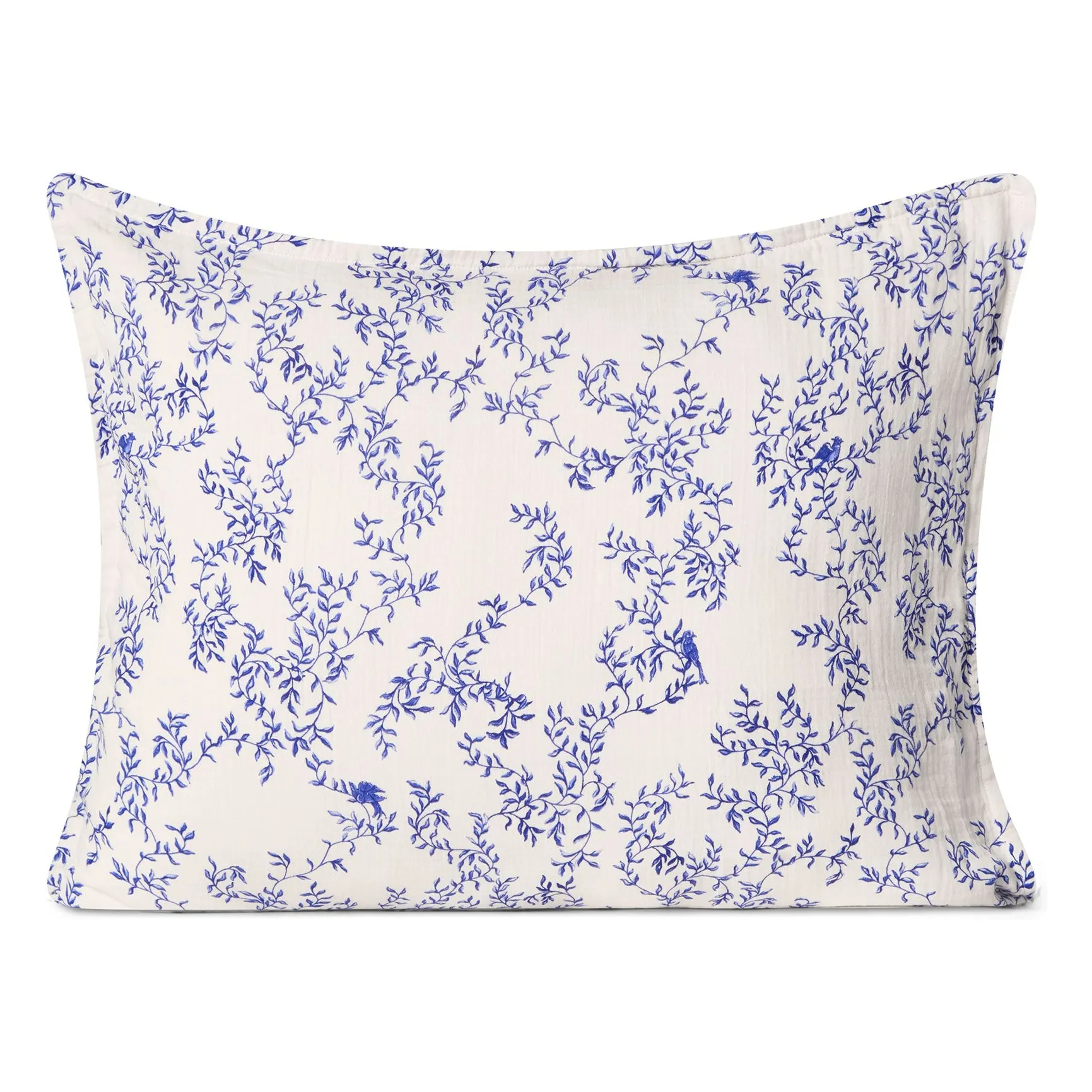 Garbo&Friends Cobalt Jardim Pillowcase In Cotton Muslin