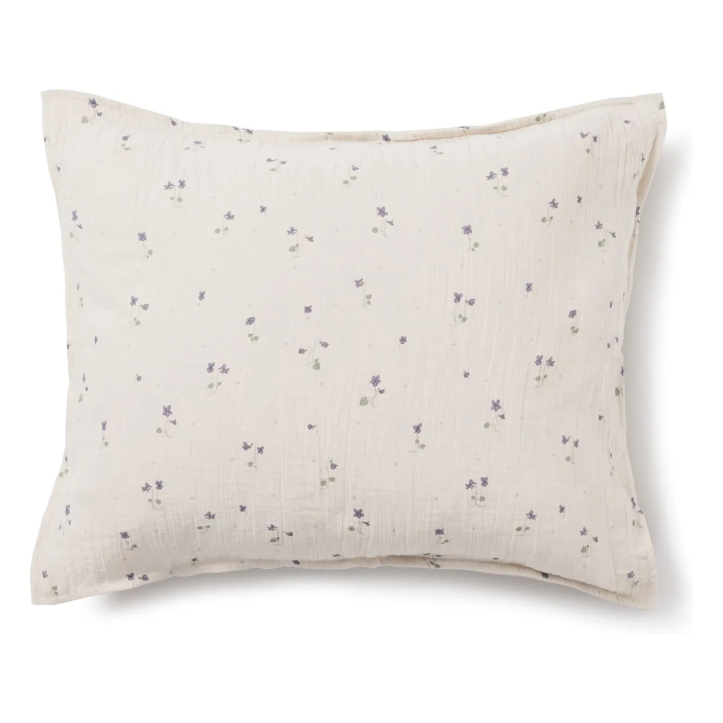 Garbo&Friends Purple Viola Pillowcase In Cotton Muslin