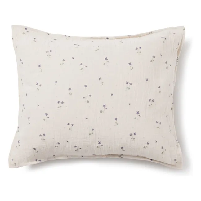 Funda de almohada Viola de muselina de algodón