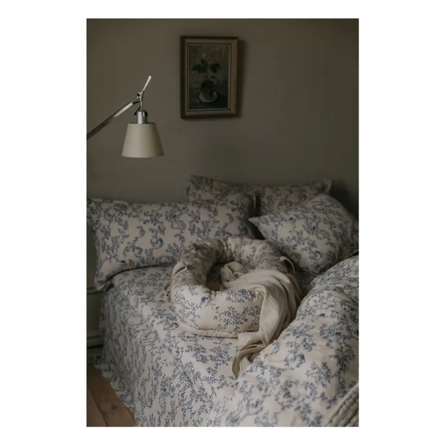 Taie d'oreiller Jardim en mousseline de coton | Cobalt