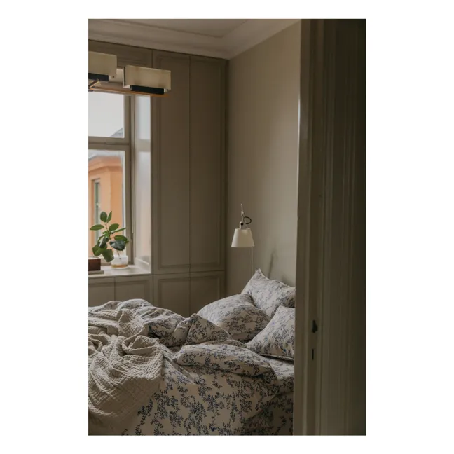 Taie d'oreiller Jardim en mousseline de coton | Cobalt