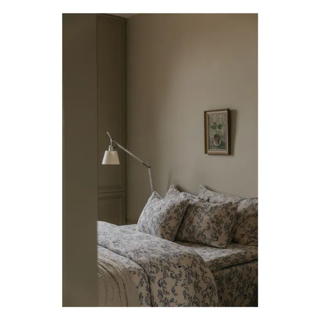 Taie d'oreiller Jardim en mousseline de coton | Cobalt