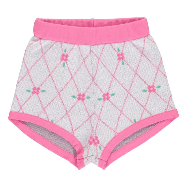 Short Fleurs Coton Bio | Rose fuschia