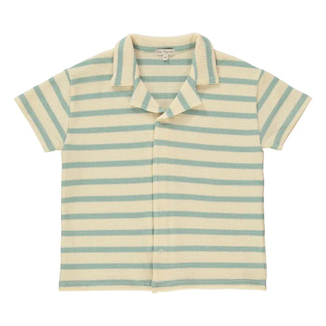 Camisa a rayas de ganchillo de algodón orgánico | Crudo