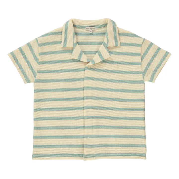 Camisa a rayas de ganchillo de algodón orgánico | Crudo- Imagen del producto n°0