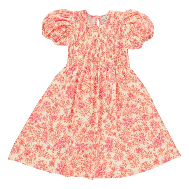 Robe Fleurs Coton Bio | Corail