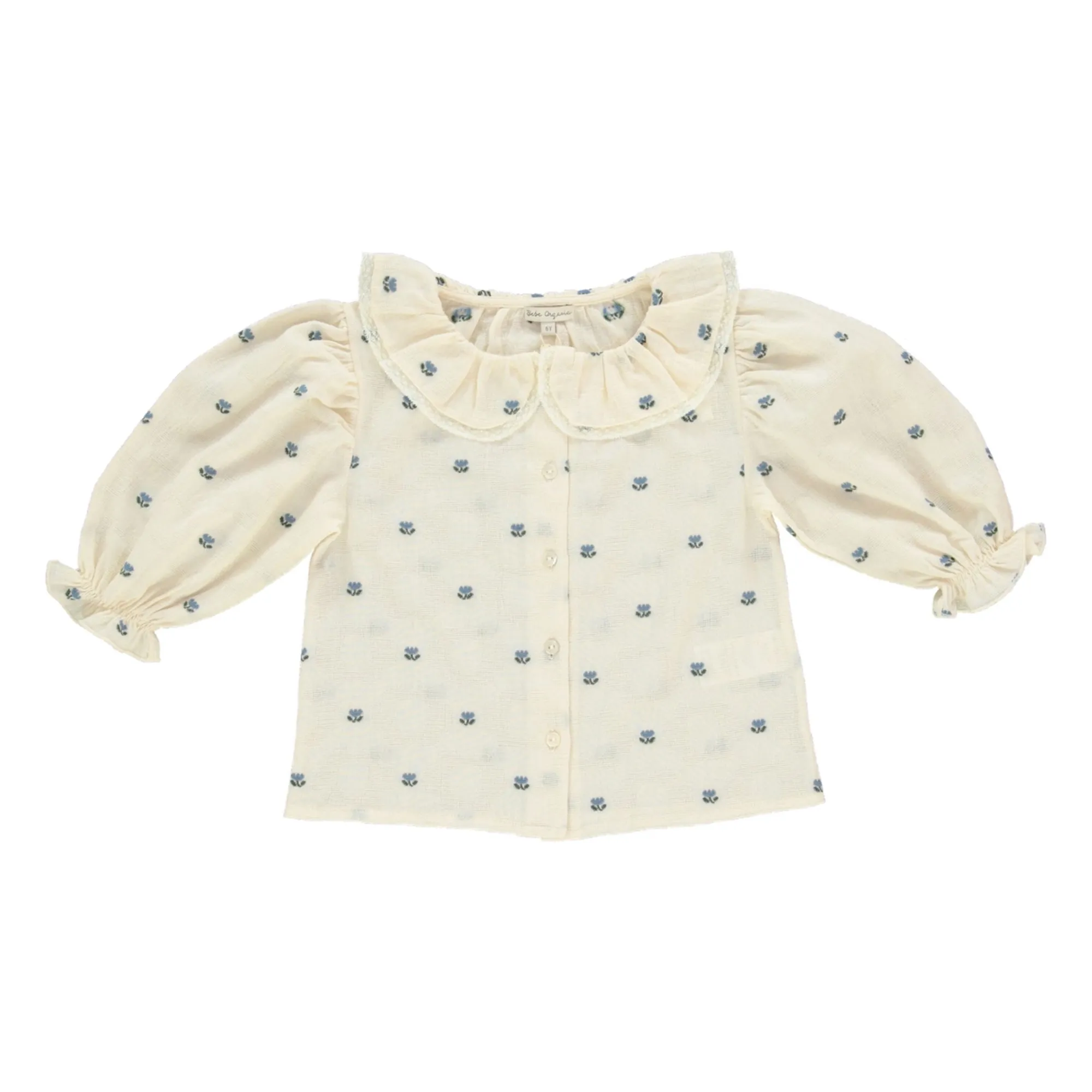 Bebe Organic Beige Jacquard Tulip Blouse