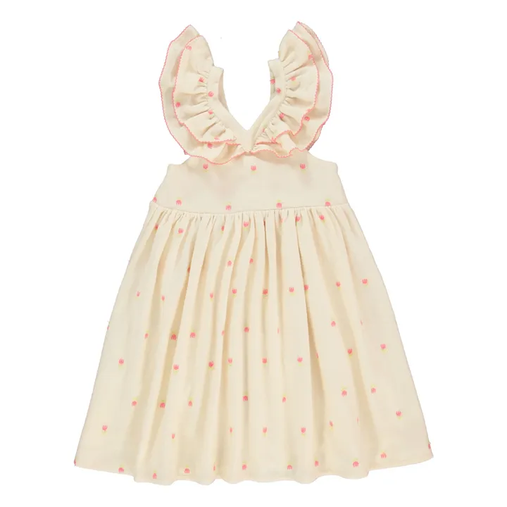 Robe Tulipes Coton Bio | Beige- Image produit n°0