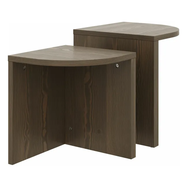 Tavolini Combine - Set di 2 | Marrone scuro