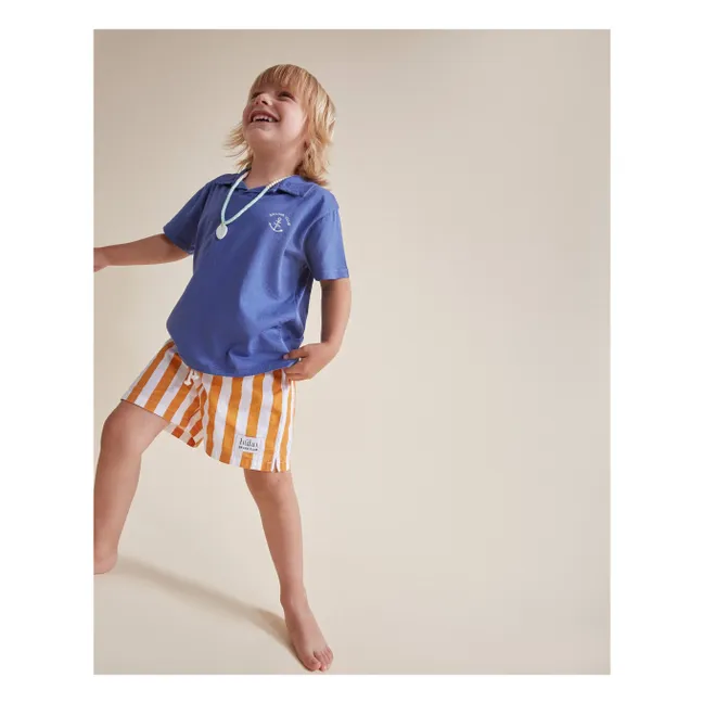Short de Bain Rayures Coton Bio | Abricot