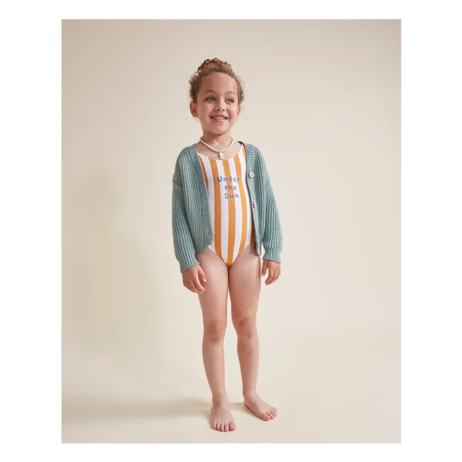 1-piece Swimsuit Stripes Organic Cotton | Apricot