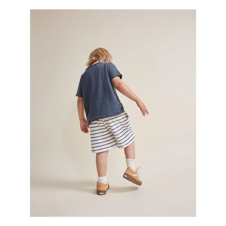 Terry Short Organic Cotton Stripes | Blue- Product image n°2