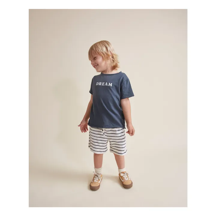 Terry Short Organic Cotton Stripes | Blue- Product image n°1