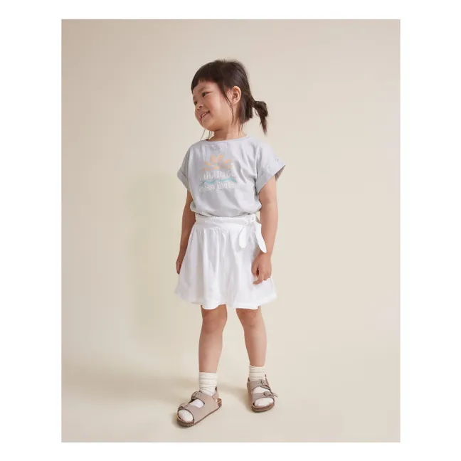 Falda Pantalón de Lino Liso | Blanco
