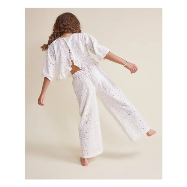 Pantalon Broderie | Ivoire