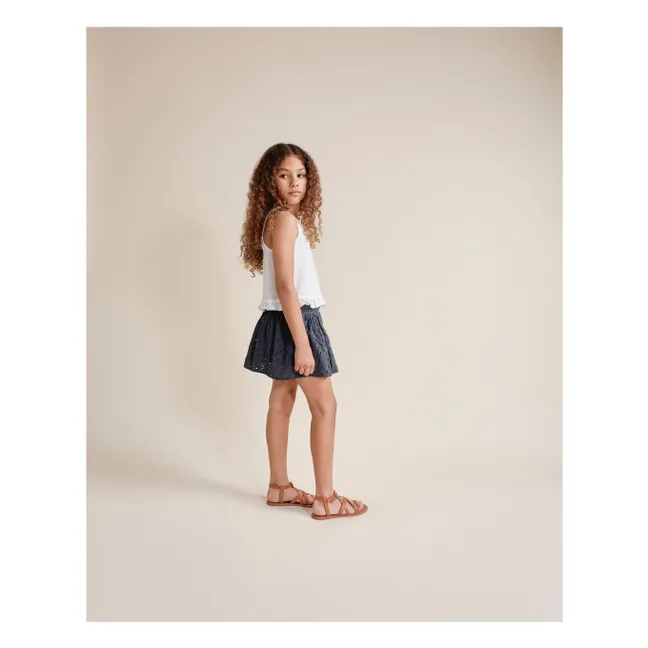 Embroidery skirt | Midnight blue