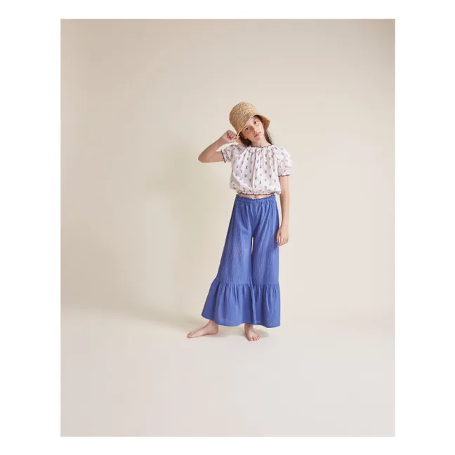 Pantalon Boho Coton Bio | Bleu indigo