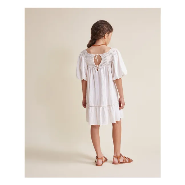Vestido boho de algodón orgánico | Marfil