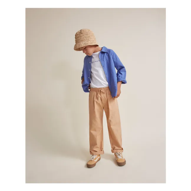 Pantalon Popeline Coton Bio | Camel