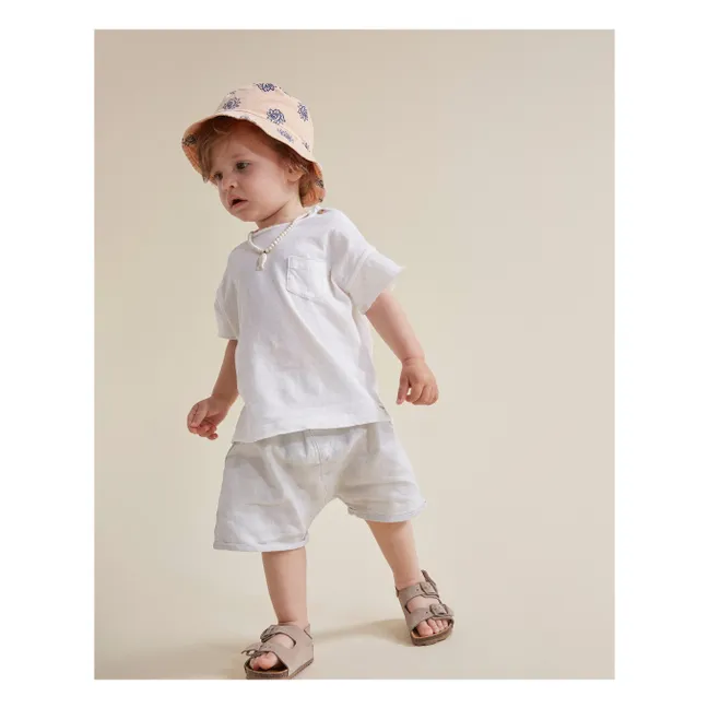T-shirt a maniche corte in lino | Bianco