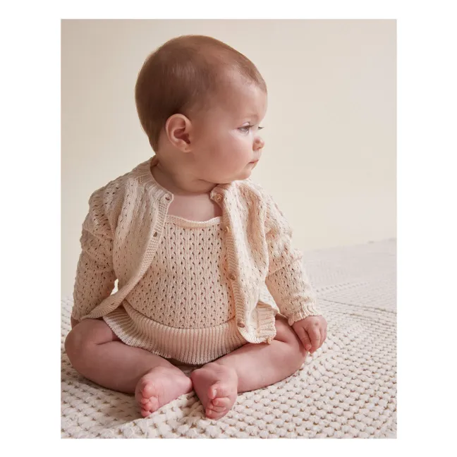 Barboteuse Girly Coton Bio | Ecru