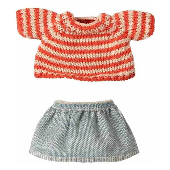 Pull tricot et jupe pour grande soeur souris
