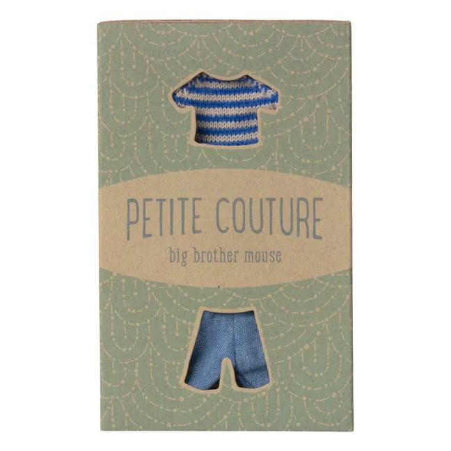 Pull tricot et pantalon pour grand frère souris