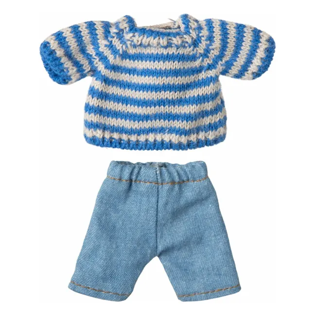 Pull tricot et pantalon pour grand frère souris