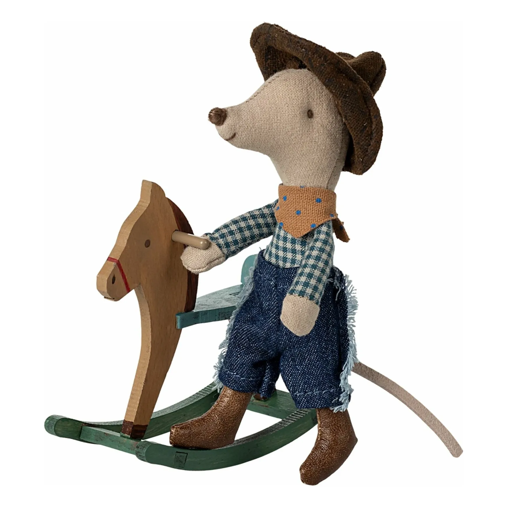 Maileg - Petit frère souris Cowboy et son cheval (Maileg) - Image 1