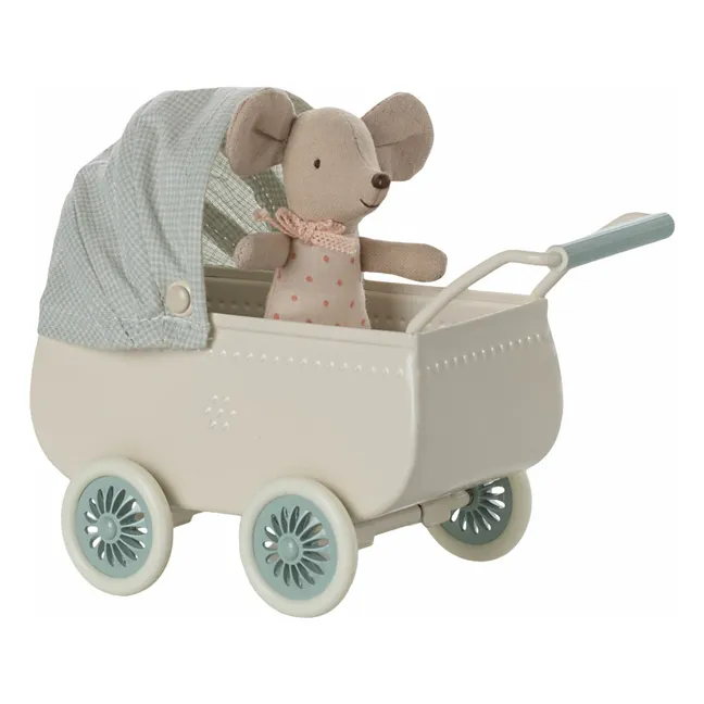 Baby mouse in baby carriage | Mint Green