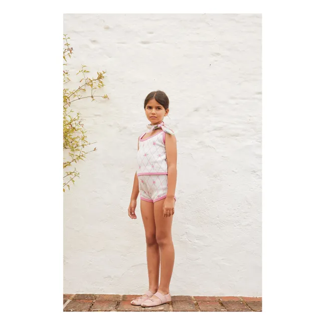 Short Fleurs Coton Bio | Rose fuschia