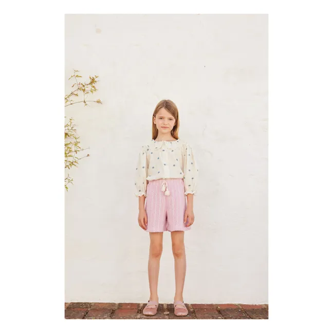Blusa tulipán de jacquard | Beige