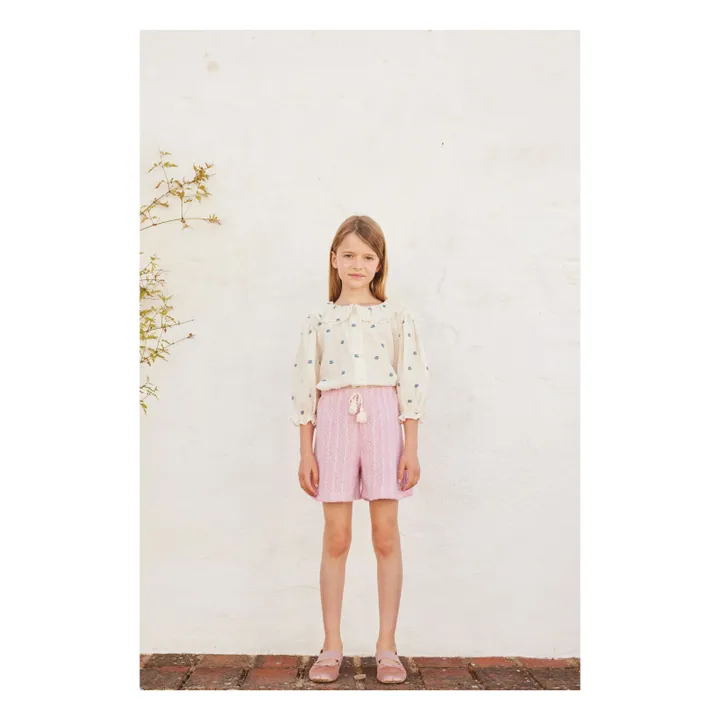 Blouse Tulipes Jacquard | Beige- Image produit n°1
