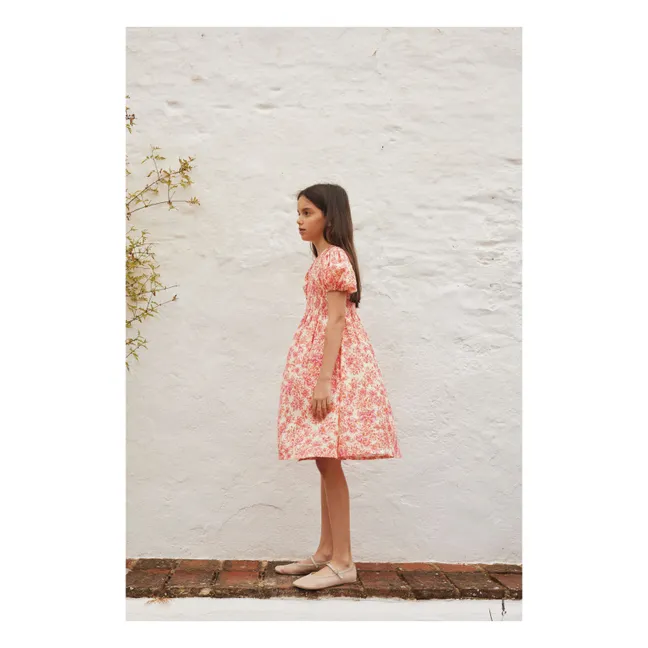 Robe Fleurs Coton Bio | Corail