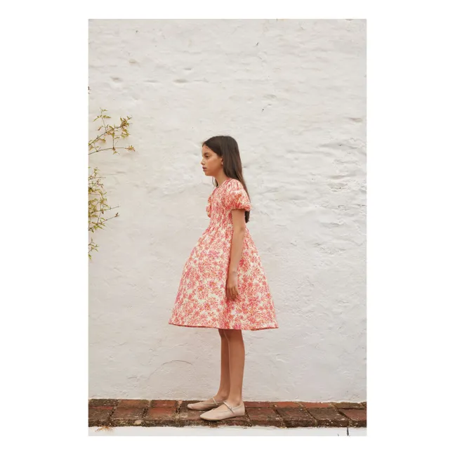 Robe Fleurs Coton Bio | Corail
