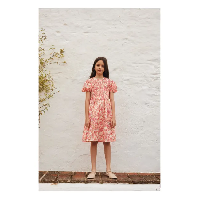 Robe Fleurs Coton Bio | Corail