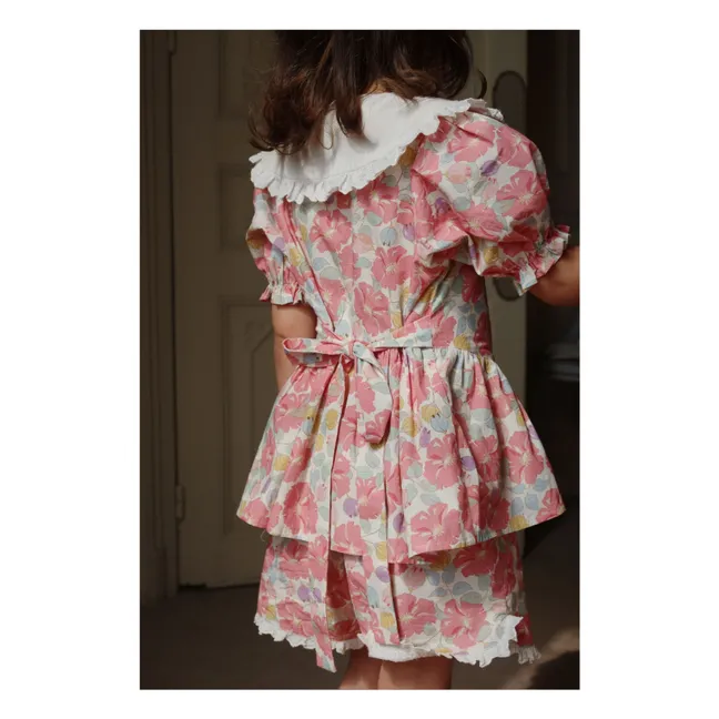 Blusa de algodón orgánico con cuello corazón | Rosa