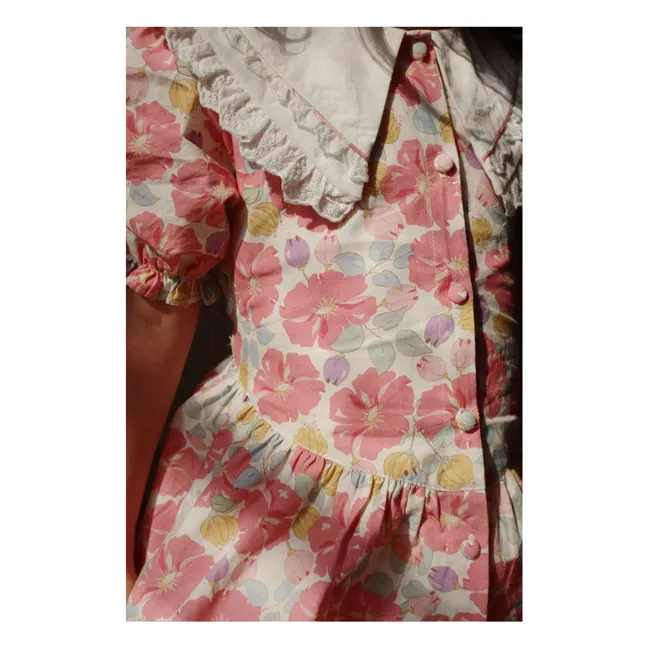 Blusa de algodón orgánico con cuello corazón | Rosa