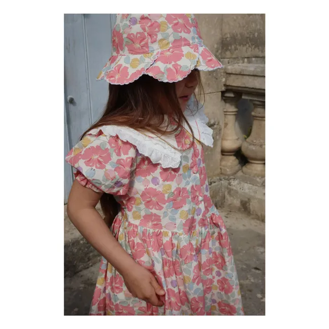 Robe Cœur à Col Coton Bio | Framboise