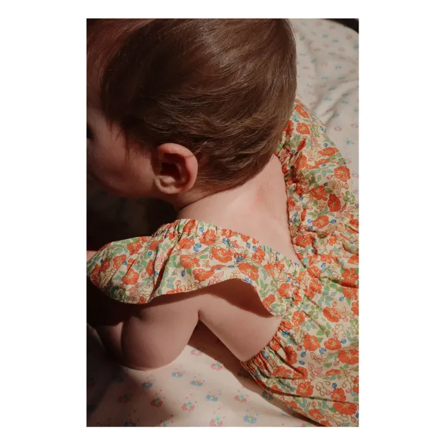 Strampelanzug Verbena Bio-Baumwolle | Orange