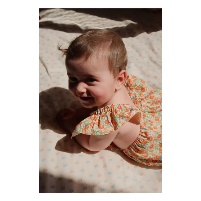 Strampelanzug Verbena Bio-Baumwolle | Orange