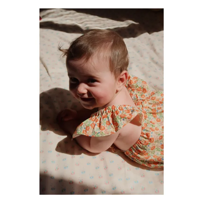Verbena Organic Cotton romper | Orange